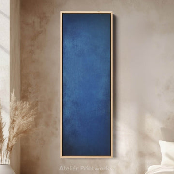 Vertical Wall Art Blue - Living Room Tall Long Narrow Vertical Wall Decor - Atelier Printworks