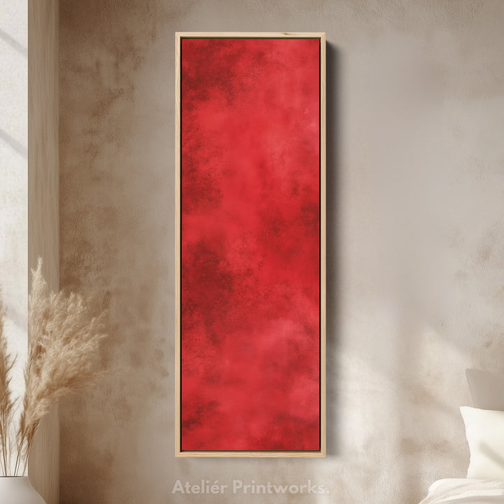 Minimalist Red Living Room Decor Vertical Wall Art - Tall Long Narrow Vertical - V0131
