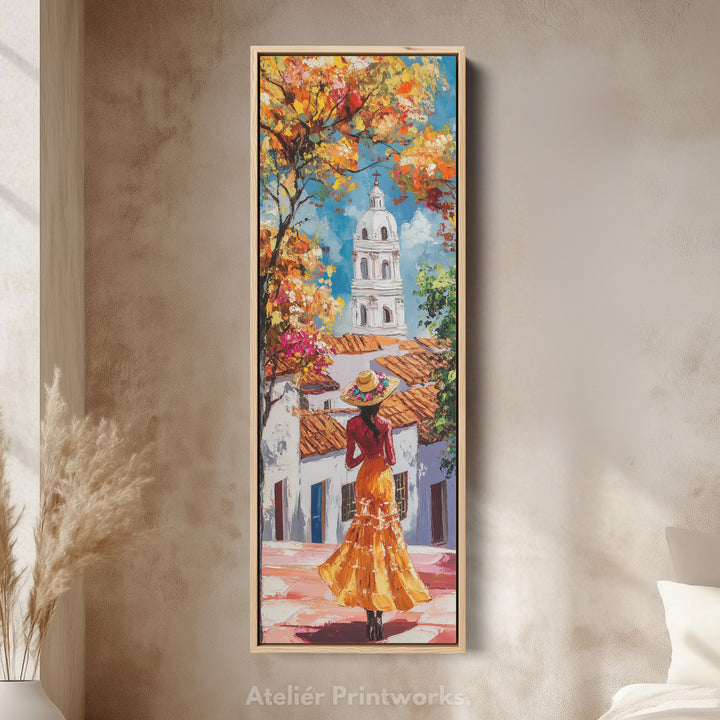 Cartagena Long Canvas Wall Art Prints For Bedroom Framed Vertical - V0144