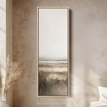 Beige Abstract Long Narrow Vertical Wall Art - Atelier Printworks