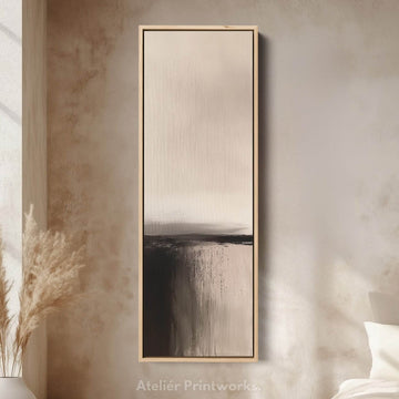 Long Narrow Vertical Wall Art Minimalist Abstract Gray - Atelier Printworks