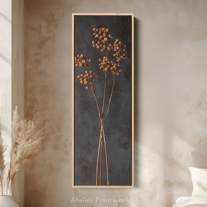 Vintage Wildflower Kitchen Tall Skinny Vertical Framed Canvas Decor - V0195