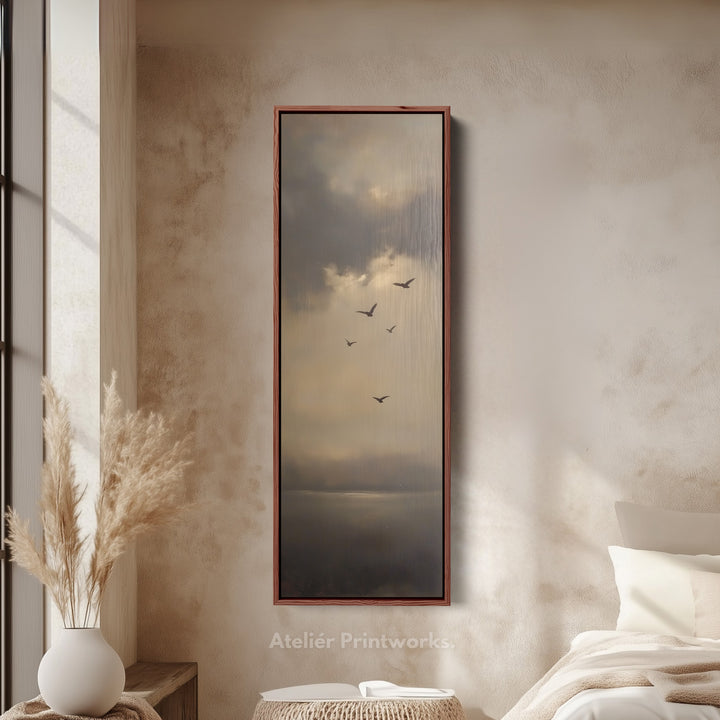 Vertical Vintage Sea Painting - Long Wall Art - V0002