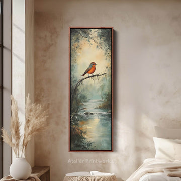 Vintage Watercolour Bird Vertical Wall Art - Atelier Printworks