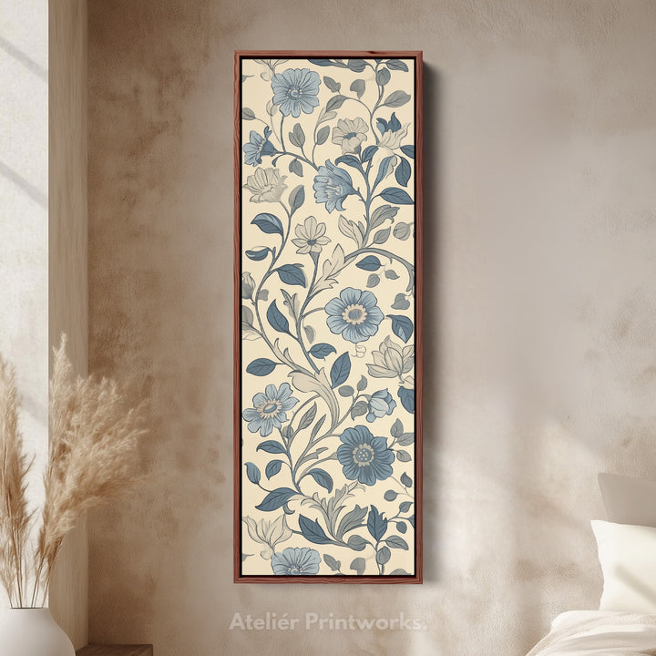 Vintage Blue & Cream Vertical Wall Decor - V0240