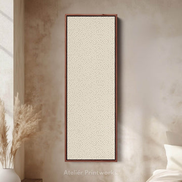 Minimalist Beige Abstract Pattern Vertical Wall Decor - Atelier Printworks