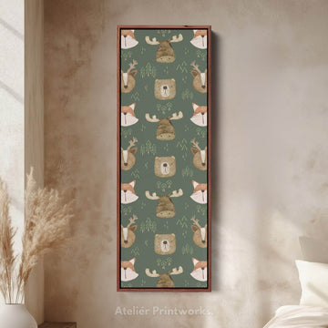 Vertical Kids Room Wall Decor Woodland Animals - Atelier Printworks