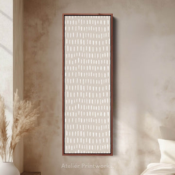 Minimalist Vertical Bedroom Wall Art Beige - Atelier Printworks