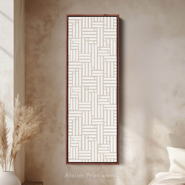 Beige & White Vertical Narrow Wall Art - Atelier Printworks