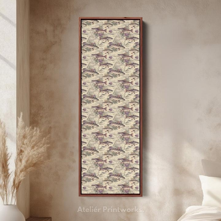 Vintage Floral Fish Vertical Kitchen Long Wall Decor - V0312