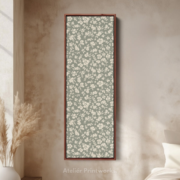 Vintage Cottagecore Long Narrow Green Wall Art - V0313