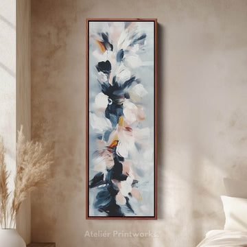 Large Narrow Canvas Abstract Floral Vertical Wall Art - Atelier Printworks