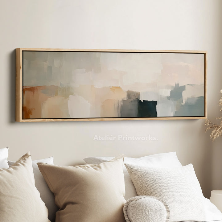 Minimalist Beige Abstract Horizontal Wide Wall Art - H0010