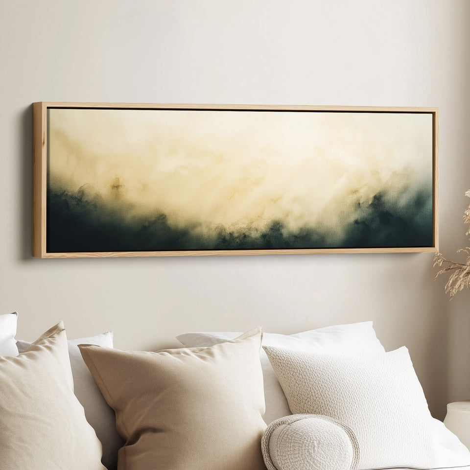 Abstract Beige Long Narrow Wall Art Horizontal Wall Decor