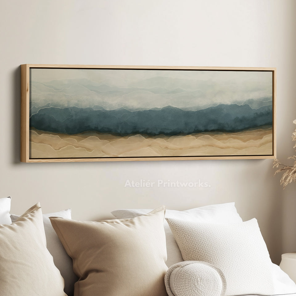 Abstrakte graue und beige Schichten horizontale schmale Wanddekoration