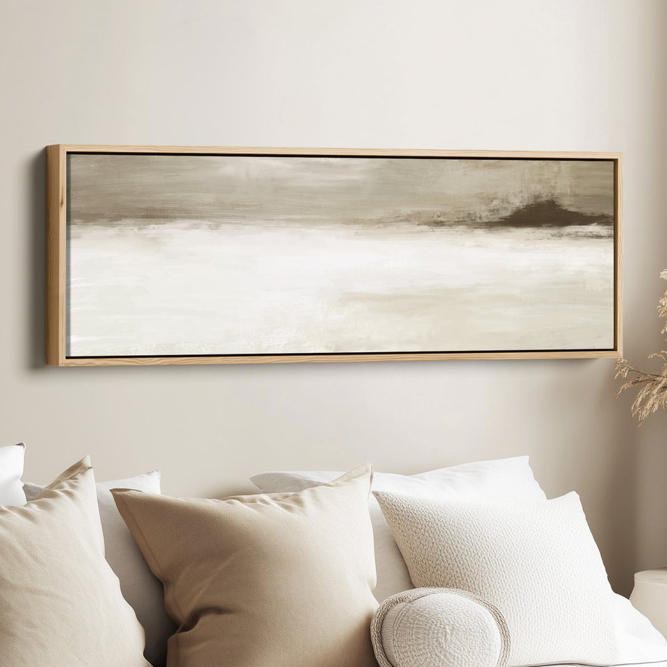 Long Narrow Canvas Neutral Horizon Wide Canvas For Hallway