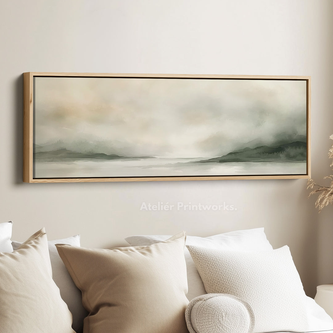 Aquarel Landschap Grote Panoramische Canvas Muurdecoratie