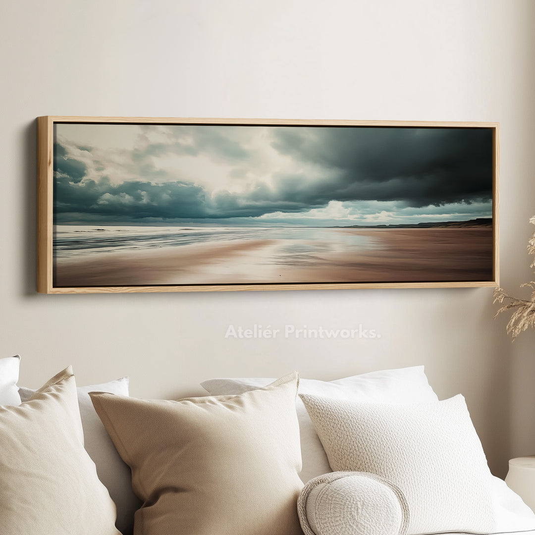 Grote panoramische strand canvas horizontale wanddecoratie
