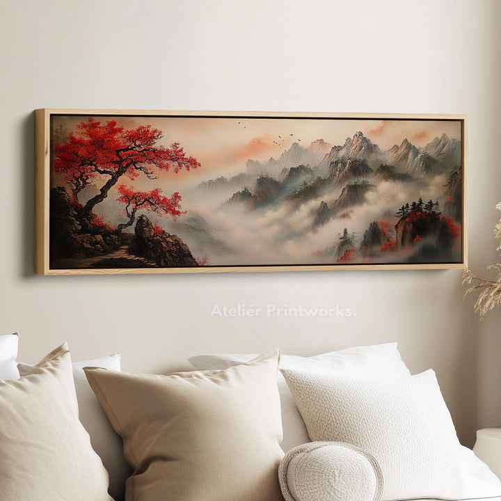 Chinees landschap panoramisch wandkunst groot ingelijst canvas