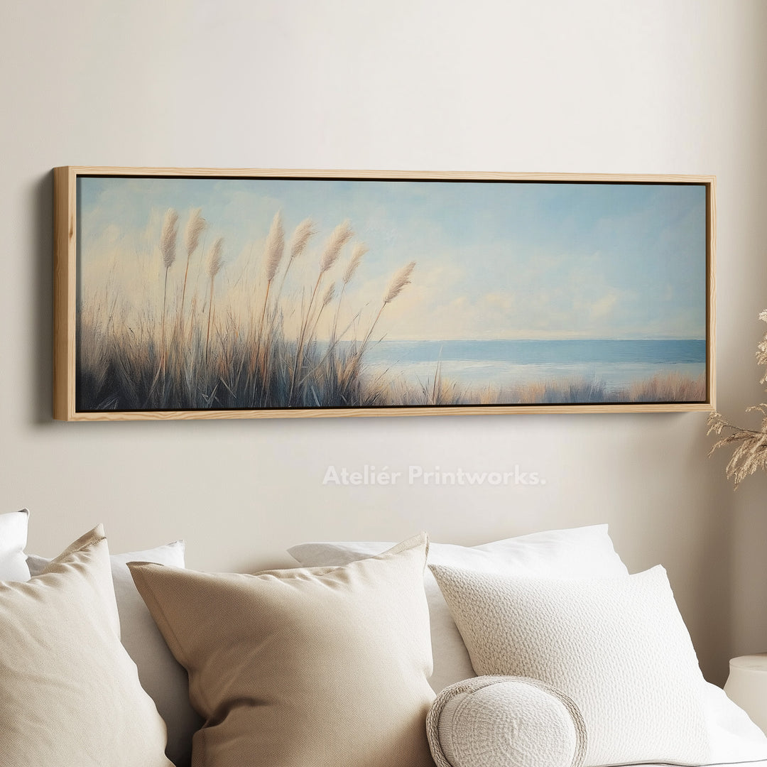 Pampasgras Grote Lange Canvas Horizontale Muurdecoratie