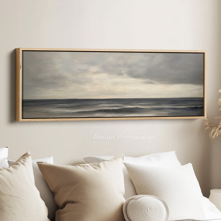 Kalmerende Zee Smal Gekaderde Canvas Muurkunstafdruk