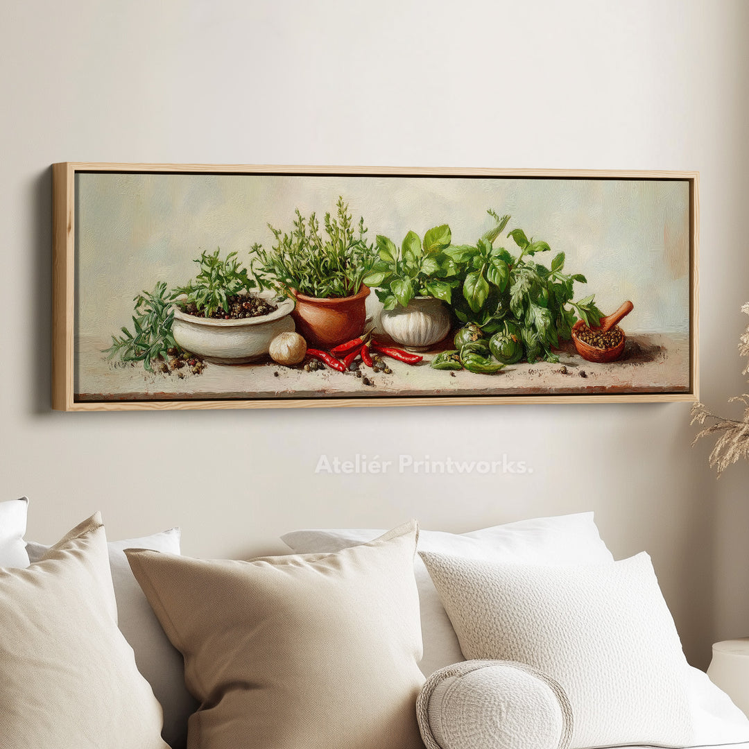 Horizontale keuken wanddecoratie ingelijste canvas