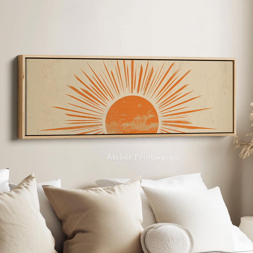 Above Bed Sunset Horizontal Wall Decor Long Narrow