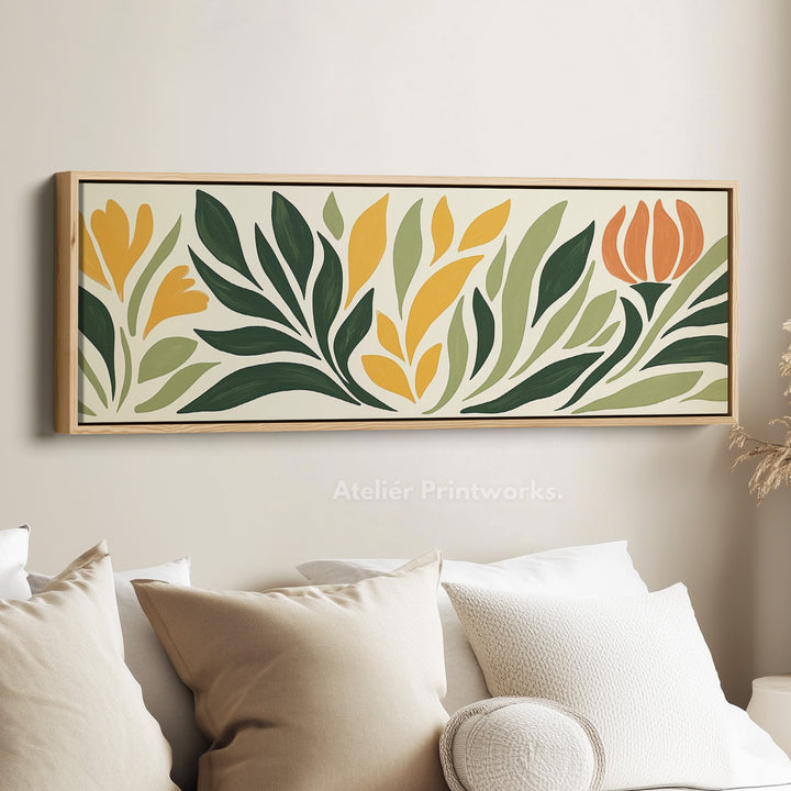 Woonkamer Horizontale Muurkunst Abstract Bloemrijk