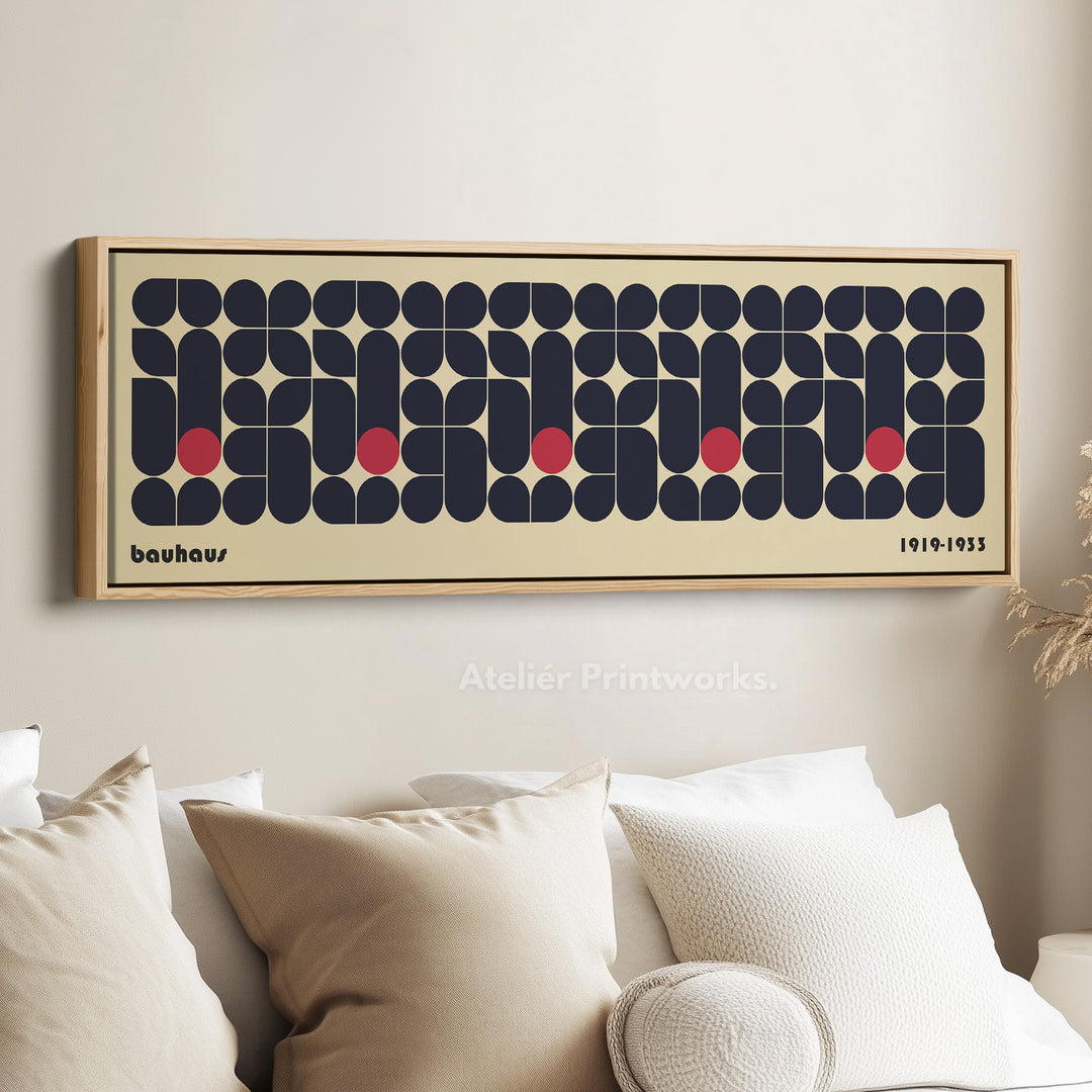 Lang ingelijste wanddecoratie voor logeerkamer modern Bauhaus