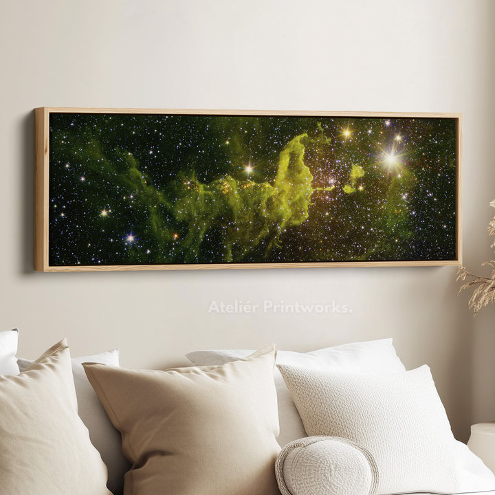 Hubble Nebula Space Photograph Horizontal Framed Narrow Wall Decor