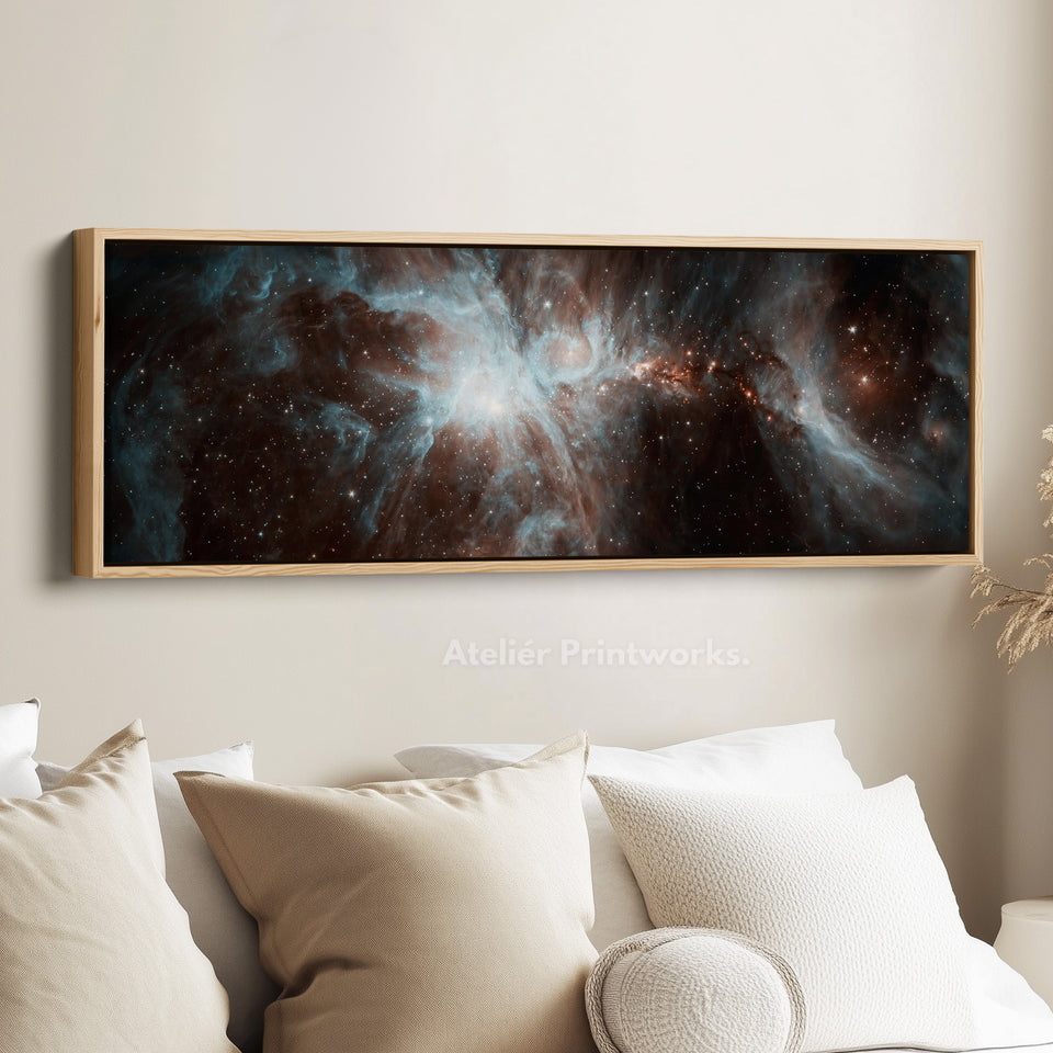 Grande toile horizontale longue encadrée Nébuleuse Hubble NASA décoration murale