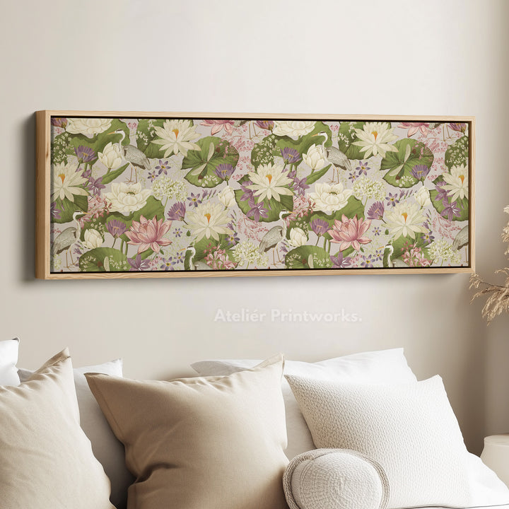 Horizontal Watercolour Iris Flower Botanical Canvas Wall Art