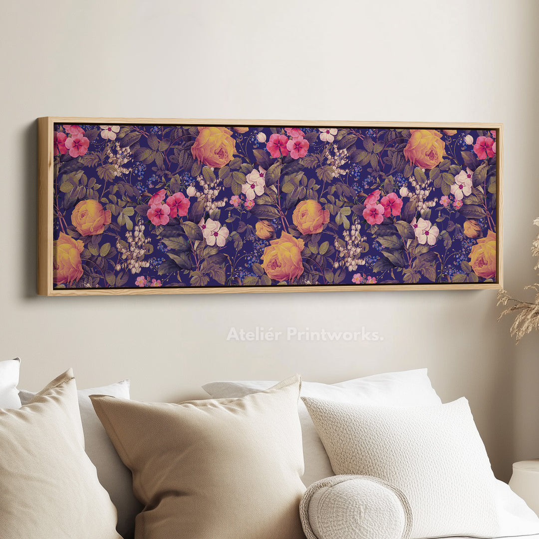 Panoramic Tropical Parrot Botanical Canvas Art for Living Room