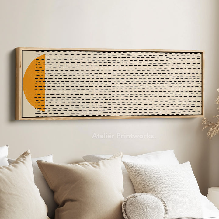 Long Canvas Beige Black Orange Minimalist Skinny Wall Art
