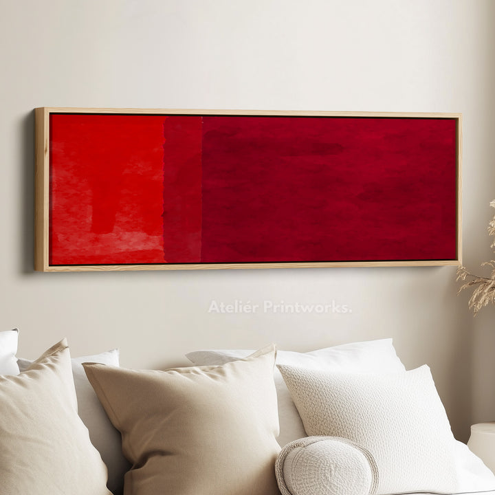 Horizontal Wall Art Red Orange Long Canvas Modern Bold Colour