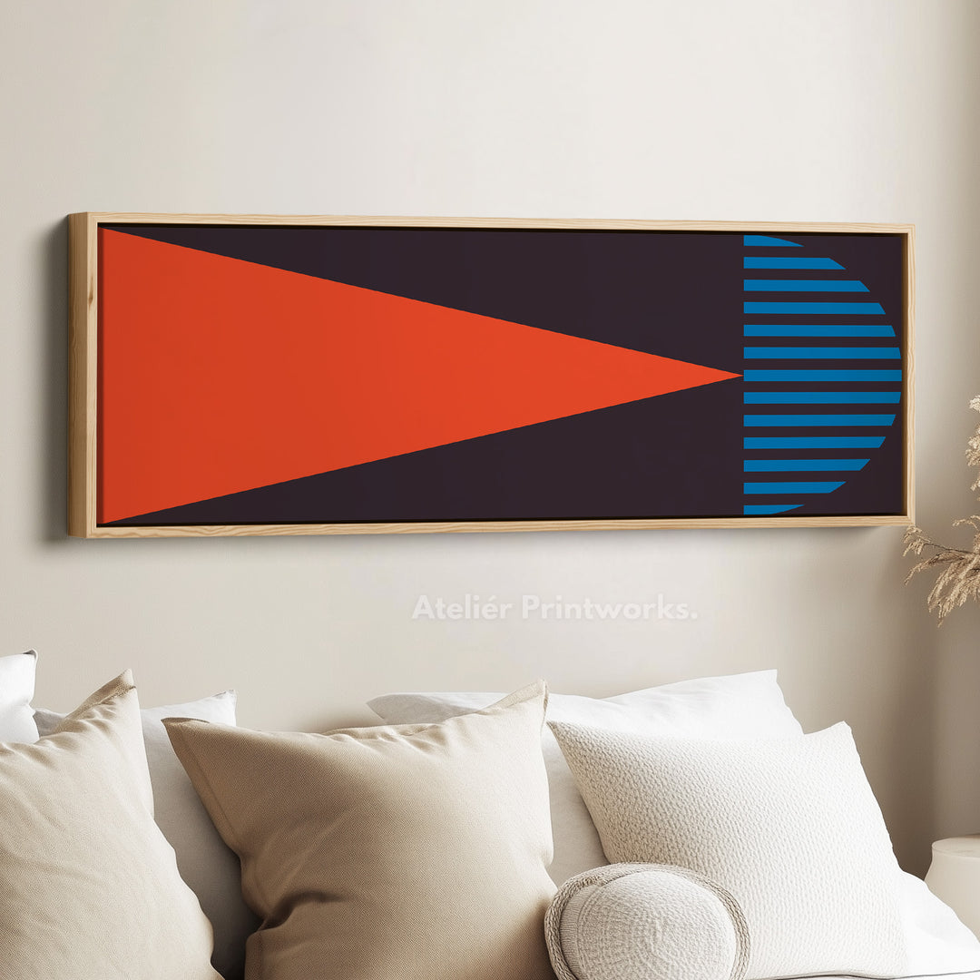 Long Narrow Canvas Blue Yellow Graphic Geometric Wall Art