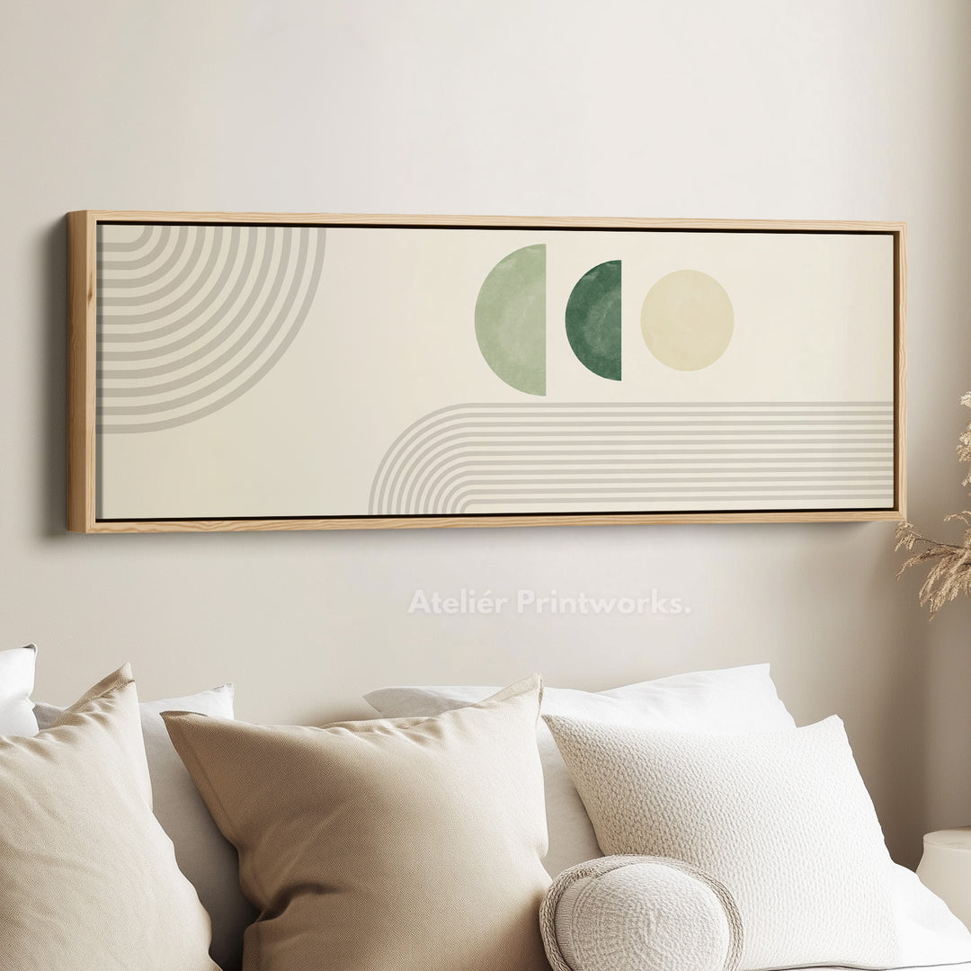 Geometric Narrow Wall Decor Sage Green Circles For Modern Interiors