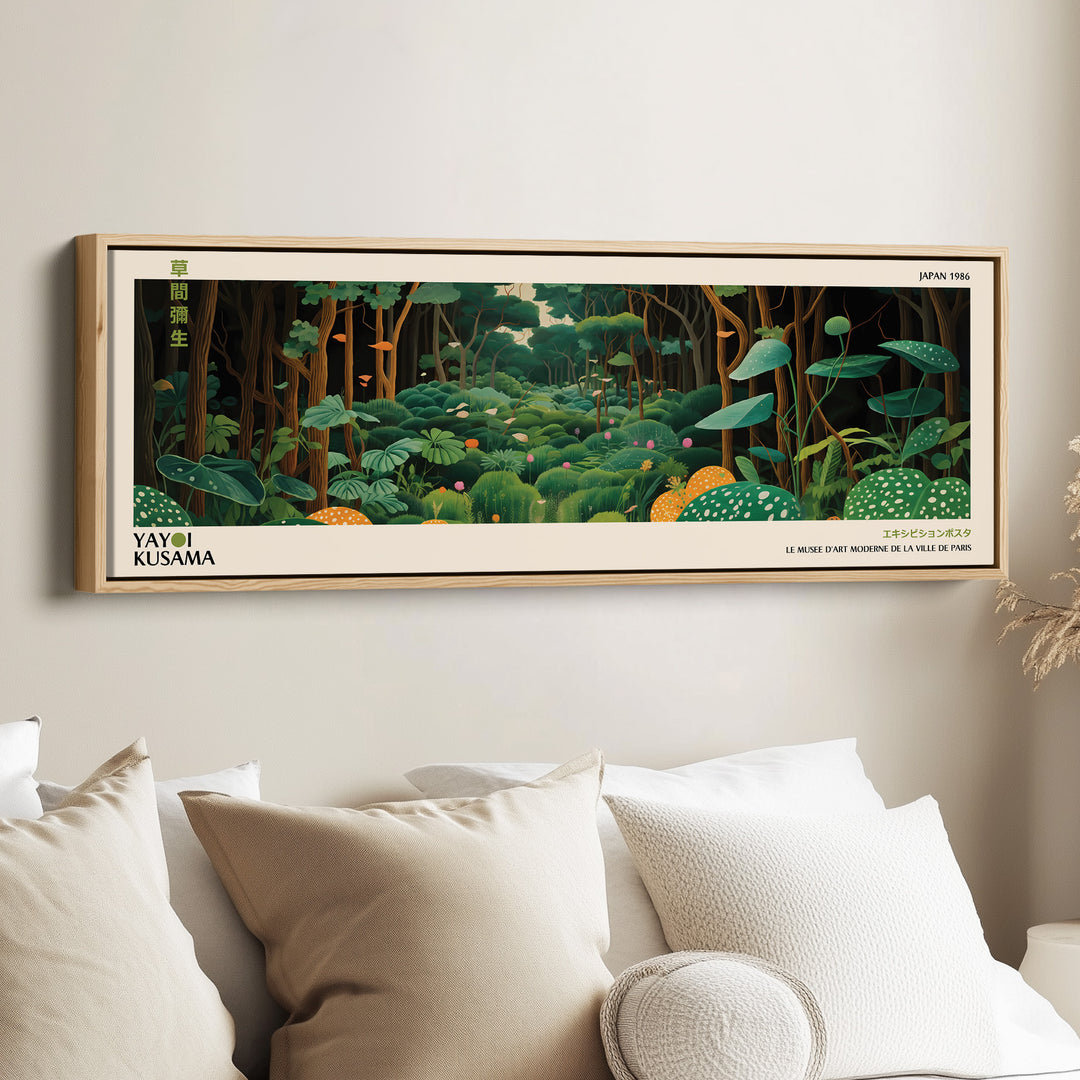 Yayoi Kusama Horizontal Wall Art Forest Scene Long Canvas For Hallway