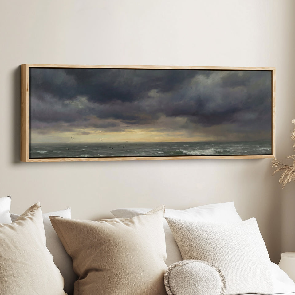 Bedroom Wall Art Stormy Ocean Horizon Oversized Wall Decor Bedroom