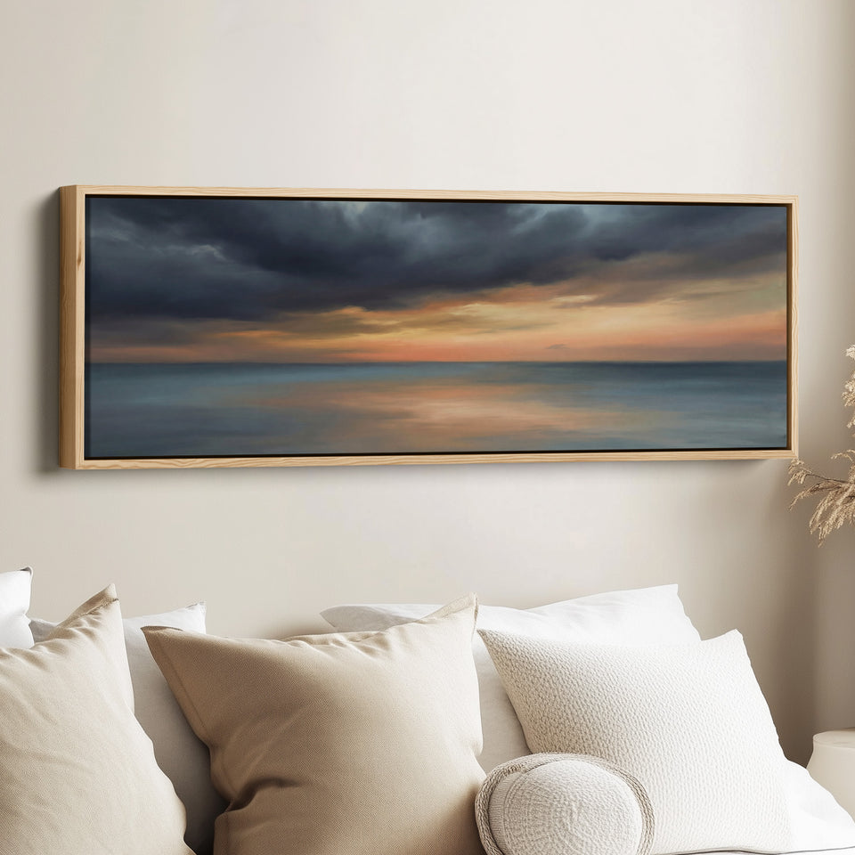 Mer Du Soir Et Nuages Art Mural Horizontal Chambre Salon