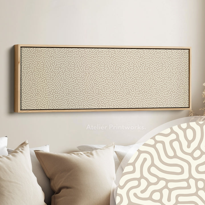 Décoration murale horizontale minimaliste beige à motif organique