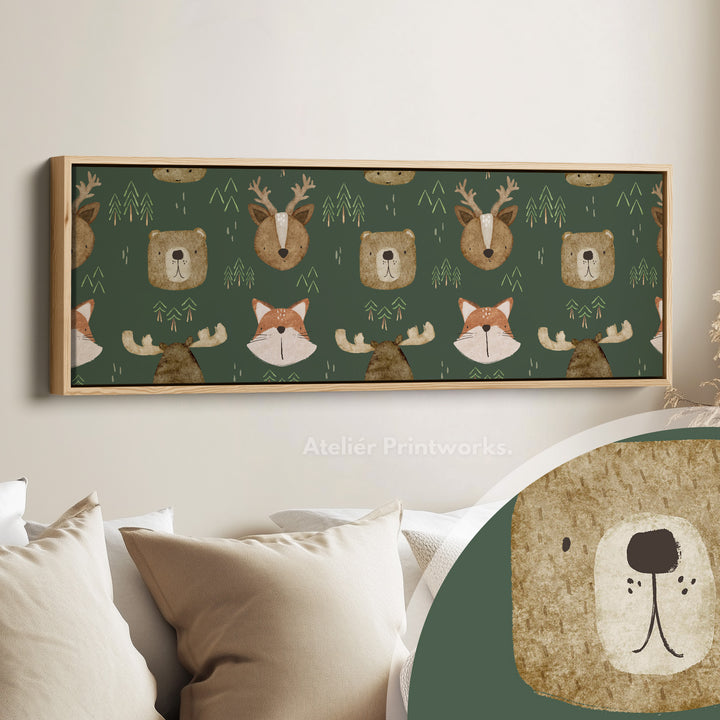 Smalle muurdecoratie voor kinderen met bosdieren