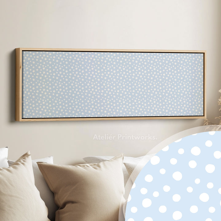 Blauwe polkadot slanke horizontale wanddecoratie