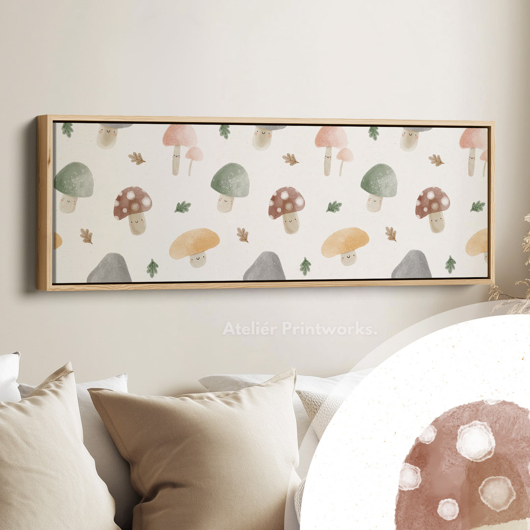 Paddenstoel Doodle Kinderkamer Smalle Muurdecoratie