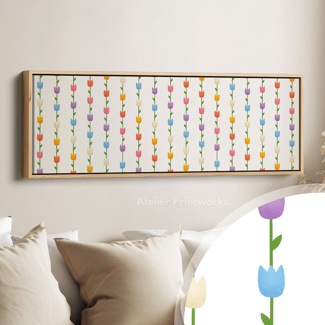 Horizontal Wall Art Colorful Tulips