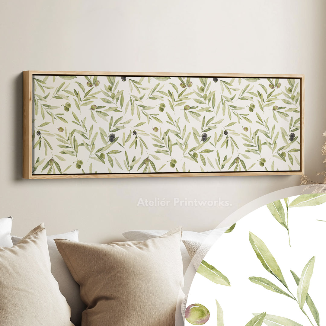 Olijfblaadjes smal lang wanddecoratie
