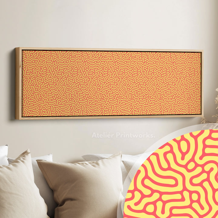 Yellow & Red Geometric Organic Pattern Horizontal Wall Art