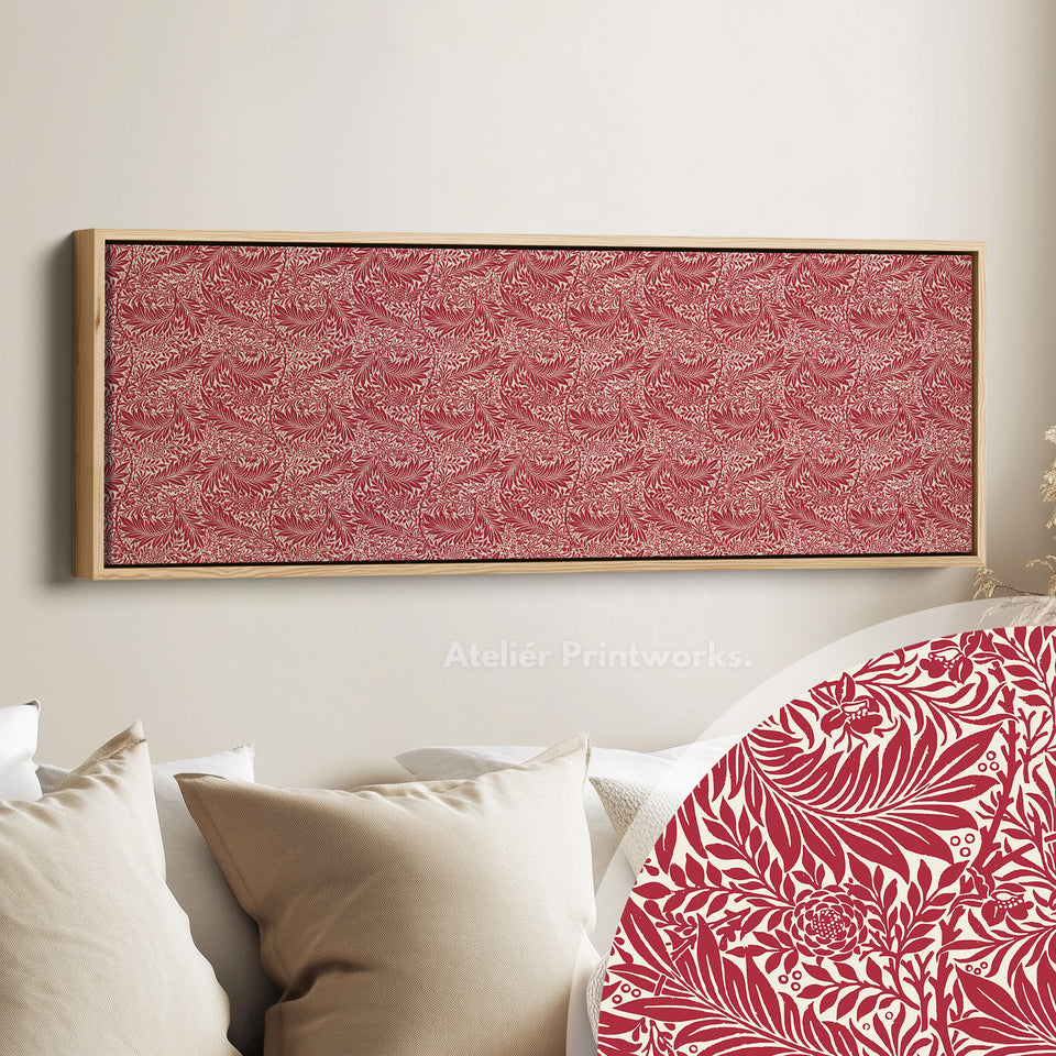 Horizontal Narrow Wall Decor William Morris Red Larkspur