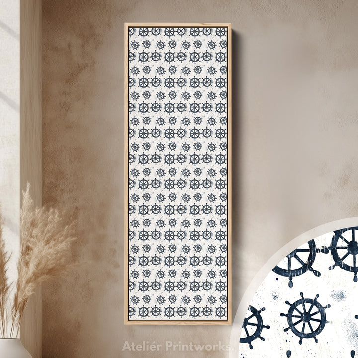 Vertical Long Wall Art Ships Wheel Wall Art