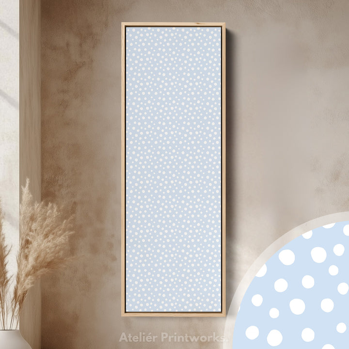 Vertical Kids Room Wall Decor Blue Polka Dots